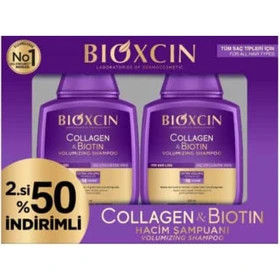 شامپو ضد ریزش و حجم دهنده کلاژن و بیوتین ۳۰۰ میل bioxcin بیوکسین پک 2 عددی