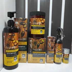 ! پک  مراقبت موی آرگانLightness لایتنس (پک 5 عددی شامل:شامپو-ماسک مو- روغن شیشه ای - دوفاز-وز گیر) اسلواکی