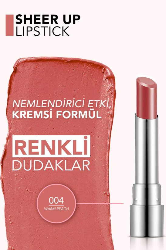 رژ لب شییر آپ فلورمار | Flormar Sheer Up Lipstick شماره 004
