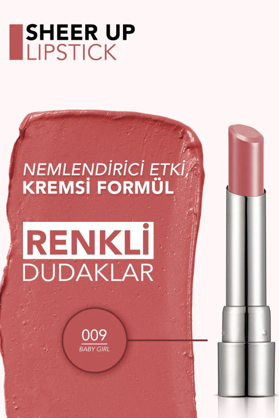 رژ لب شییر آپ فلورمار | Flormar Sheer Up Lipstick شماره 009