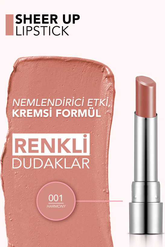 رژ لب شییر آپ فلورمار | Flormar Sheer Up Lipstick شماره 001