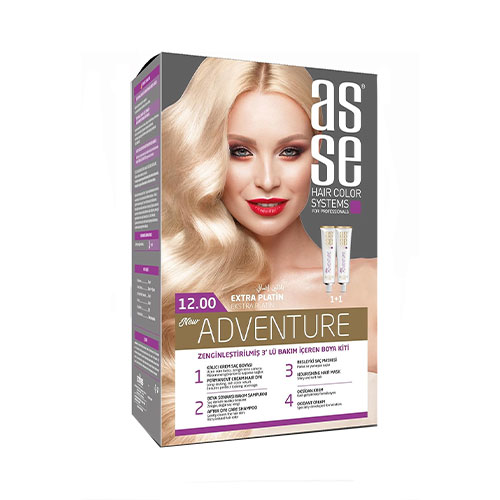رنگ مو بدون آمونیاک آسه asse adventure حجم 50+50 شماره 12.00