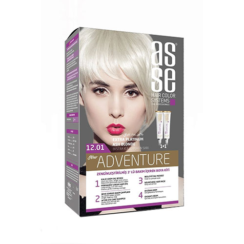 رنگ مو بدون آمونیاک آسه asse adventure حجم 50+50 شماره 12.01
