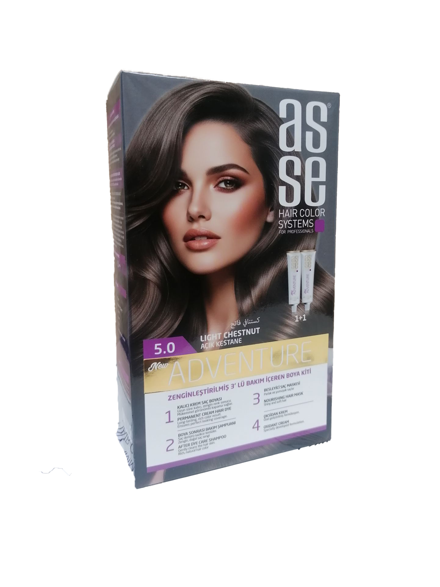 رنگ مو بدون آمونیاک آسه asse adventure حجم 50+50 شماره 5.0