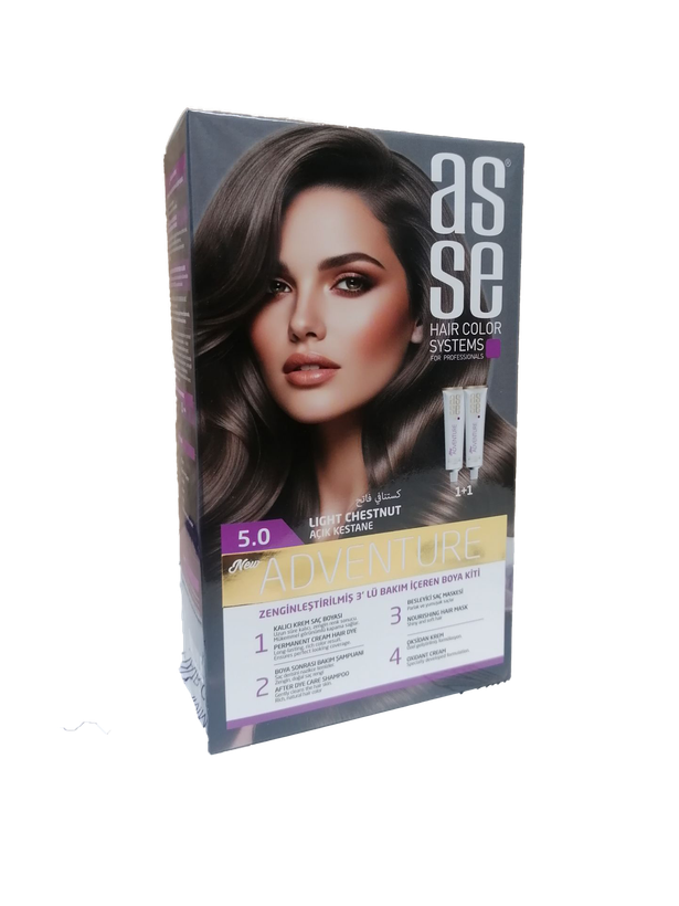 رنگ مو بدون آمونیاک آسه asse adventure حجم 50+50 شماره 5.0
