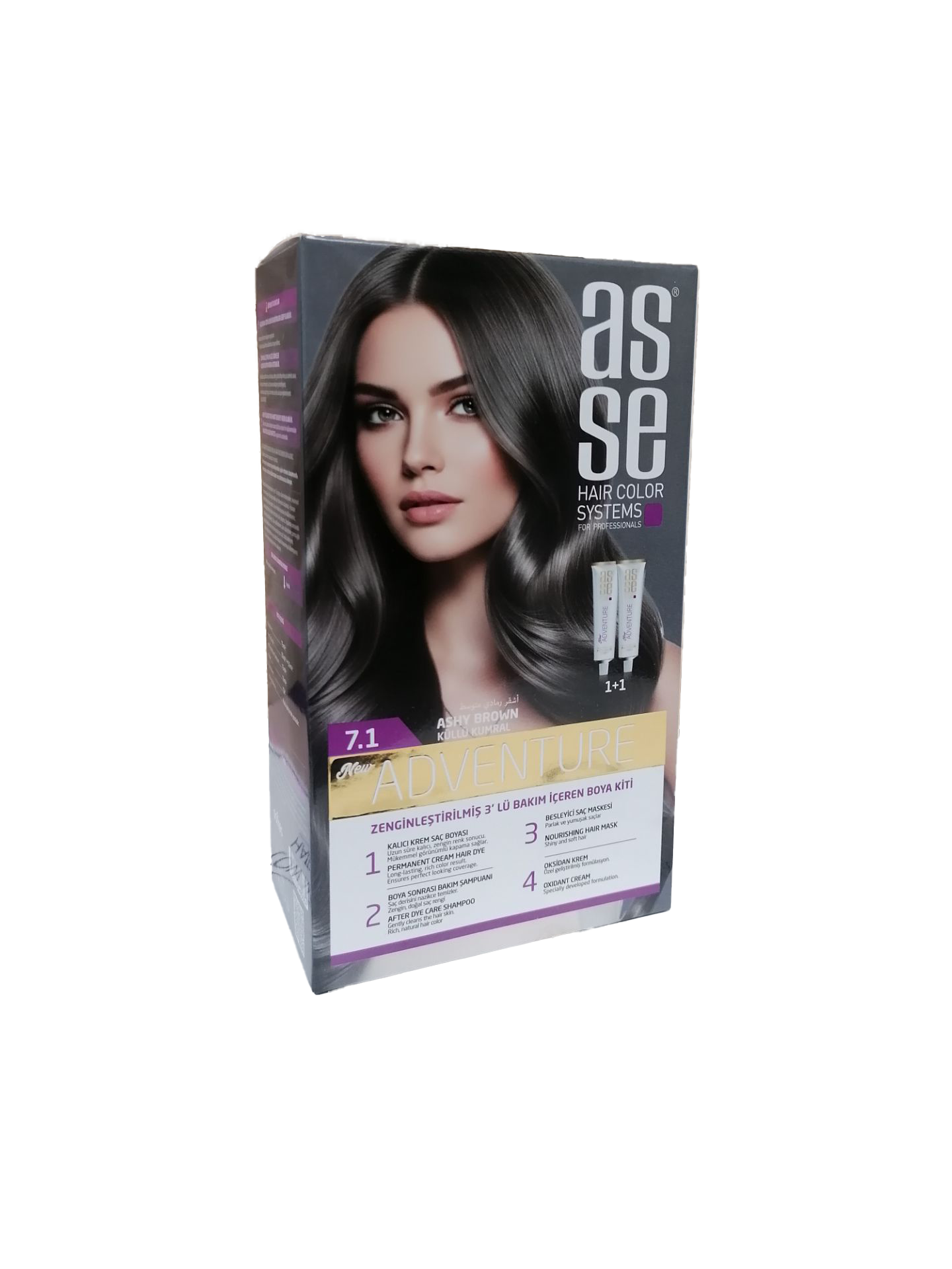 رنگ مو بدون آمونیاک آسه asse adventure حجم 50+50 شماره 7.1
